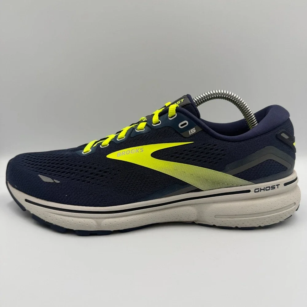 Brooks Ghost‎ 15 Blue Yellow Running Shoes Sneakers Men's Size 9 D 1103931D429